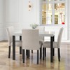 5 Piece Dining Table Set with 4 Upholstered Chairs, Dining Set Modern Table and Chair Set, White+Black-ModernLuxe - 4 of 4