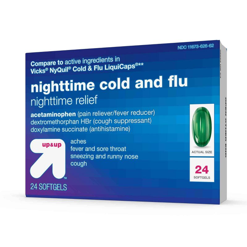 Nighttime Cold &#38; Flu Relief Softgels - 24ct - up &#38; up&#8482;, 4 of 8