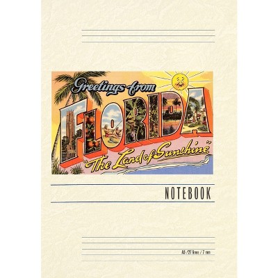 Vintage Lined Notebook Greetings from Florida, Land of Sunshine - (Paperback)