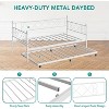 Daybed with Trundle, Trundle Bed Twin with Heart-Shaped Headboard, Sturdy Metal Day Bed with Steel Slat Support, Twin Daybed - 3 of 4