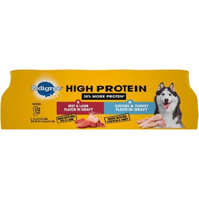 Pedigree High Protein In Gravy Beef & Lamb & Chicken & Turkey Wet Dog Food - 13.2oz/12ct Variety Pack