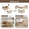Lift Top Coffee Table with 3 Ottoman, Modern Round Center Table with Hidden Storage, Wood Cocktail Table for Living Room Bedroom Office - 4 of 4