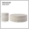 Faux MARS Pattern Round Coffee Tables, Faux Travertine Textured Side Table for Living Room - ModernLuxe - image 3 of 4