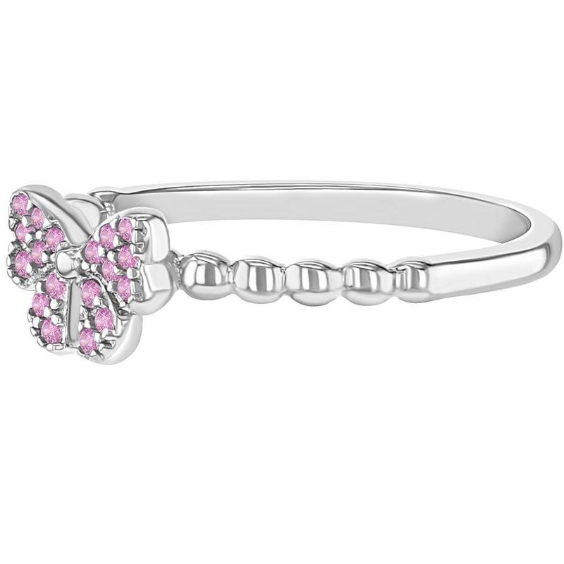 Girl's CZ Bow Sterling Silver Ring - In Season Jewelry, 2 of 6