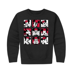 Girls' - Disney - Minnie Grid Graphic Long Sleeve Fleece Sweatshirt - 1 of 4