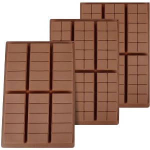 Aoibox 3-Piece Chocolate Bar Molds Set, Food-Grade Silicone, Non-Stick for Dubai Pistachio, Candy, Snacks, Desserts - 1 of 4