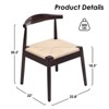 GlasFlength Dining Set Mid-Century Modern Dining Sets with Solid Wood Legs Simple Design for Kitchen  Dining Room 2PCS, Black, 18"*22.8"*22" - 2 of 4