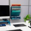 Mind Reader 4-Tier Vertical File Storage, Desktop Organizer, Wall Mount, Office, Metal Mesh, 12.5"L x 4"W x 16.5"H, Black - 2 of 4