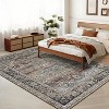 Area Rug - Machine Washable Non-Slip Low Pile Vintage Distressed Print Rug for Living Room, Bedroom, Dining Room & Home Office - 2 of 4