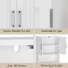 Over The Toilet Storage Cabinet,Freestanding Bathroom Organizer with 3-Tier Shelves and Double Doors - 4 of 4