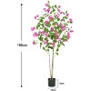 4FT Artificial Bougainvillea Tree, Simulation Flower with Real Touch Leaves Fake Potted Green Plant for Office Home Decor - 2 of 4