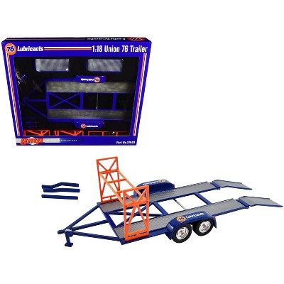 Tandem Car Trailer with Tire Rack "Union 76" Blue 1/18 Diecast Model by GMP