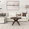 Plank+Beam Cross Leg Modern Coffee Table, 30" Solid Wood Tables for Living Room, Round Center Table - 2 of 4