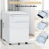 Filing Cabinets, 3 Drawer Mobile File Cabinet with Lock & Anti-Tip Wheel,Under Desk Metal Filing Cabinets for Home Office (Un-Assembled) - 3 of 4