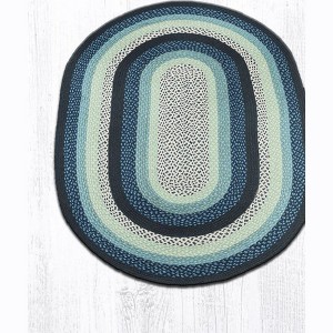 Earth Rugs Oval Braided Rug – Blueberry & Cream Hand-Woven Jute Rug for Rustic Farmhouse Decor - 1 of 1