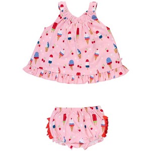 RuffleButts Baby/Toddler Knit Swing Top and Bloomer Set - 1 of 4
