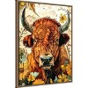 Amanti Art Buffalo in Flowers by Justyna Jaszke Framed Canvas Wall Art - 2 of 4