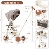FONTOI 7 in 1 Baby Tricycle Toddler Strollers Baby Shower Gift Party Parent Removable Adjustable Push Rod Toddler Push Bike, Ivory, 28.2"*13.6"*8.1" - 3 of 4
