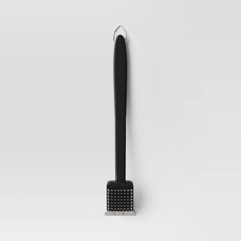 18&#34; Grill Brush with Integrated Metal Scraper and Bristles Black - Room Essentials&#8482;, 4 of 5