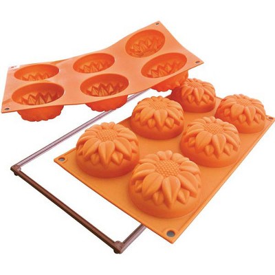 Silikomart Fancy and Function Sunflower Orange Silicone Multi Cake Pan