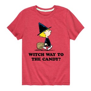 Boys' - Peanuts - Witch Way To The Candy Short Sleeve Graphic T-Shirt - 1 of 4