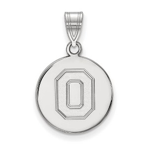 Black Bow Jewelry 10k White Gold Ohio State Buckeyes NCAA Medium Pendant - 1 of 3