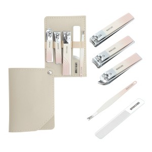 Unique Bargains Square Rotation Nail Clipper Kit 5-piece Set - 1 of 4