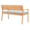 Modway Marina Outdoor Patio Loveseat – Teak Wood Frame with All-Weather Cushions in Natural Navy Finish - 4 of 4