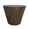 Royal Hampton 24 Inch Side End Table, Round Drum Shape, Handcrafted Mango Wood - 3 of 4