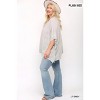 Slickblue Boxy Mixed Fabric Top for Women - Pullover Sleeves - Light Grey - Plus Size 2XL - 4 of 4