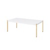CAVINAS Rectangular Two-Tone Coffee Table,Tea Table with White Wooden Top,Gold Metal Tube Legs,48" Center Table for Living Room,Bedroom,Apartment - 2 of 4