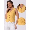 INSPIRE CHIC Women's Fashion Sleeveless Button Down V Neck Crop Summer Vest - 2 of 4