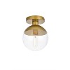 Elegant Lighting Eclipse 1 Light Brass Flush Mount With Clear Glass - 3 of 4