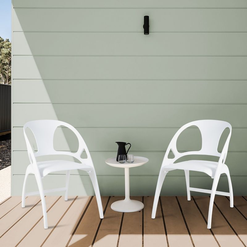 Costway Set of 2 Folding Dining Chairs Modern PP Dining Chairs Indoor & Outdoor White/Green/Grey/Orange, 2 of 9