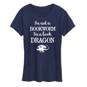 Women's - Instant Message - I'm A Book Dragon Short Sleeve Graphic T-Shirt - 1 of 4