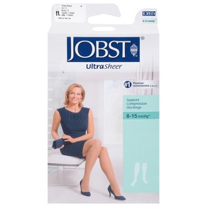 Jobst Ultrasheer Knee High Stockings Compression 8-15 Large Silky Beige - 1 of 4