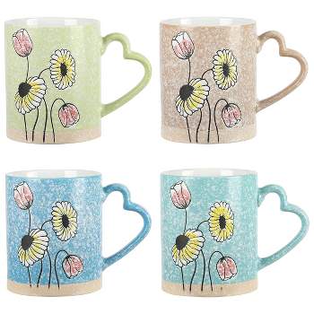 A & B Home Modern Chic Set of 3 Pastel Notes 14 oz Mug in Multi-Color KID0296