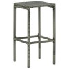 vidaXL Bar Stools with Cushions 2 pcs Gray Poly Rattan - 3 of 4