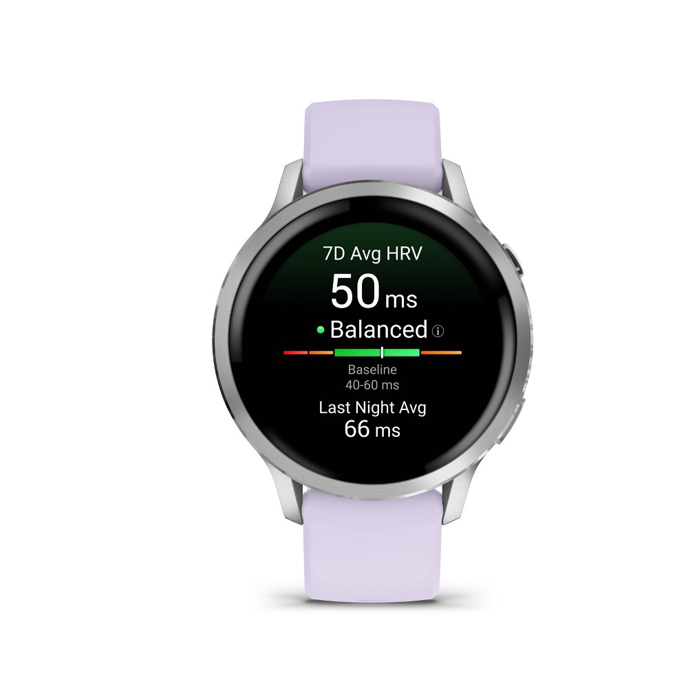 Garmin Venu 4.41mm Smartwatch with Silicone Band - Silver/Periwinkle