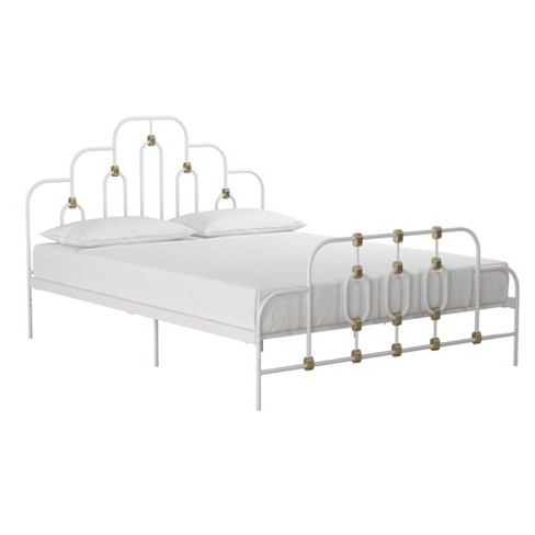 Queen Size Frame Olivia Metal Bed White, Gold Queen Size Bed Frame
