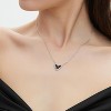 Natural Stone Pendant Necklace: Rose Quartz & Moissanite Heart/Teardrop/Unique in 18K White Gold Plated, Adjustable 18"+2" Chain for Women - 4 of 4