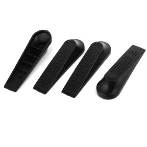 Unique Bargains Home Office Plastic Nonslip Doorstops Black 4.7" x 1.4" x 0.9" 4 Pcs - 1 of 4