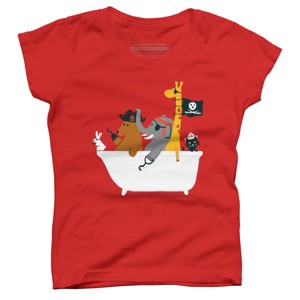 Girl's Design By Humans The pirate ship By radiomode T-Shirt - 1 of 4
