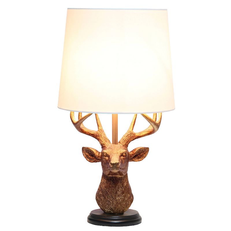 17.25&#34; Woodland Tall Rustic Antler Deer Bedside Table Desk Lamp Copper - Simple Designs, 2 of 11