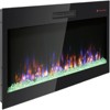 SEVOBAL Indoor Fireplaces 50 Inch Recessed Ultra Thin Tempered Glass Front Wall Mounted Electric Fireplace with Remote, Black, 50"*4.3"*18.6" - 2 of 4