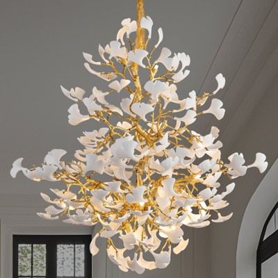 21-47”Ceramic Leaf Chandeliers