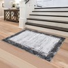 Modern Bordered Area Rug Washable Border Rug Living Room Rug Soft Low Pile Rug - 2 of 4