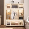 ORRD Portable Wardrobe Closet with 12 Magnetic Doors & Hanging Rod, White - 2 of 4