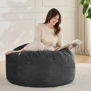 3FT Bean Bag Chair, Adults Foam Round Big Sofa Bean Bag for All Ages, Removable Velvet Cover by Sweet Home Collection™ - 1 of 4
