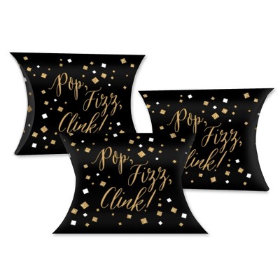 Big Dot of Happiness New Year's Eve - Gold - Favor Gift Boxes - New Years Eve Party Petite Pillow Boxes - Set of 20